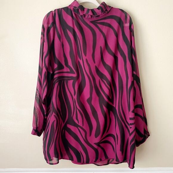 Dennis by Dennis Basso | Long Sleeve Button Down Blouse Top Ruffles Plus 2X - Picture 5 of 8